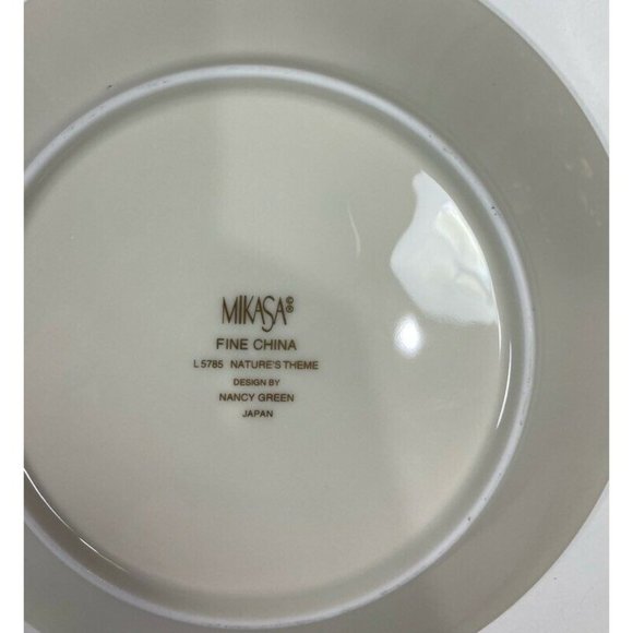 2 Mikasa Fine China Saucer Plates Nature's Theme Nancy Green Beige Gold Japan 6" - Picture 7 of 8